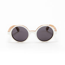 Load image into Gallery viewer, Fabrix Wooden Sunglasses - CLAYTON White on Zebra Front