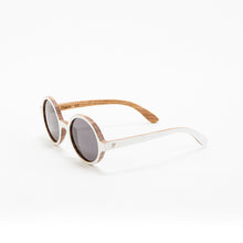 Load image into Gallery viewer, Fabrix Wooden Sunglasses - CLAYTON White on Zebra Perspective