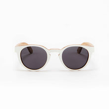 Load image into Gallery viewer, Fabrix Wooden Sunglasses - GRACE White on Zebra Front