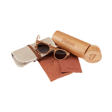 Load image into Gallery viewer, Fabrix Wooden Sunglasses - GRACE Zebra Whats In The Box