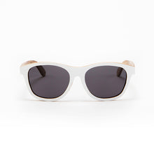 Load image into Gallery viewer, Fabrix Wooden Sunglasses - JARVIS White on Zebra Front