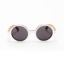 Load image into Gallery viewer, Fabrix Wooden Sunglasses - CLAYTON White on Zebra Front
