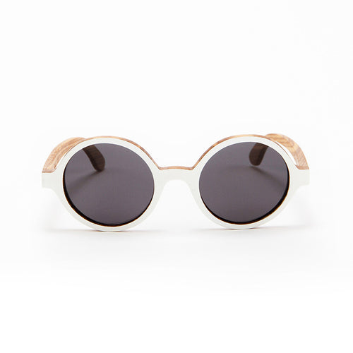 Fabrix Wooden Sunglasses - CLAYTON White on Zebra Front