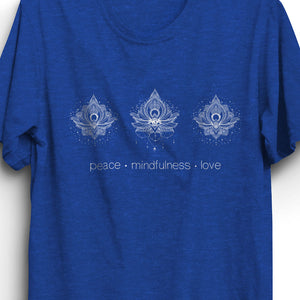Peace Mindfulness Love Unisex T-Shirt - Heather Royal
