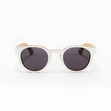 Load image into Gallery viewer, Fabrix Wooden Sunglasses - GRACE White on Zebra Front
