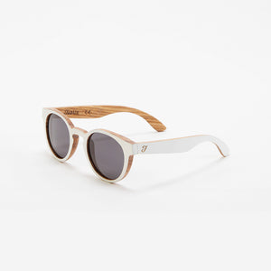 Fabrix Wooden Sunglasses - GRACE White on Zebra Perspective