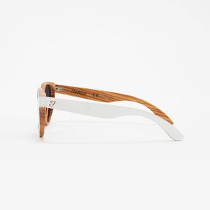 Fabrix Wooden Sunglasses - JARVIS White on Zebra Side
