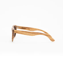 Load image into Gallery viewer, Fabrix Wooden Sunglasses - GRACE on Zebra Side
