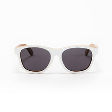 Load image into Gallery viewer, Fabrix Wooden Sunglasses - JARVIS White on Zebra Front
