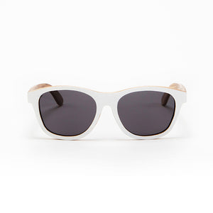 Fabrix Wooden Sunglasses - JARVIS White on Zebra Front