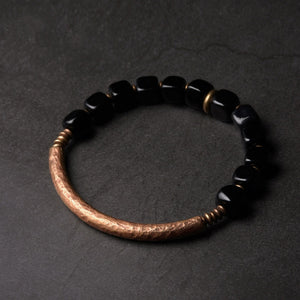 Erik | Black Obsidian & Copper Handmade Bracelet