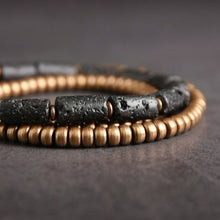 Load image into Gallery viewer, Hagan | Black Lava &amp; Copper Handmade Bracelet

