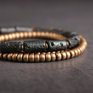 Hagan | Black Lava & Copper Handmade Bracelet