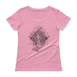 Mandala Mermaid Scoopneck T-Shirt - Pink